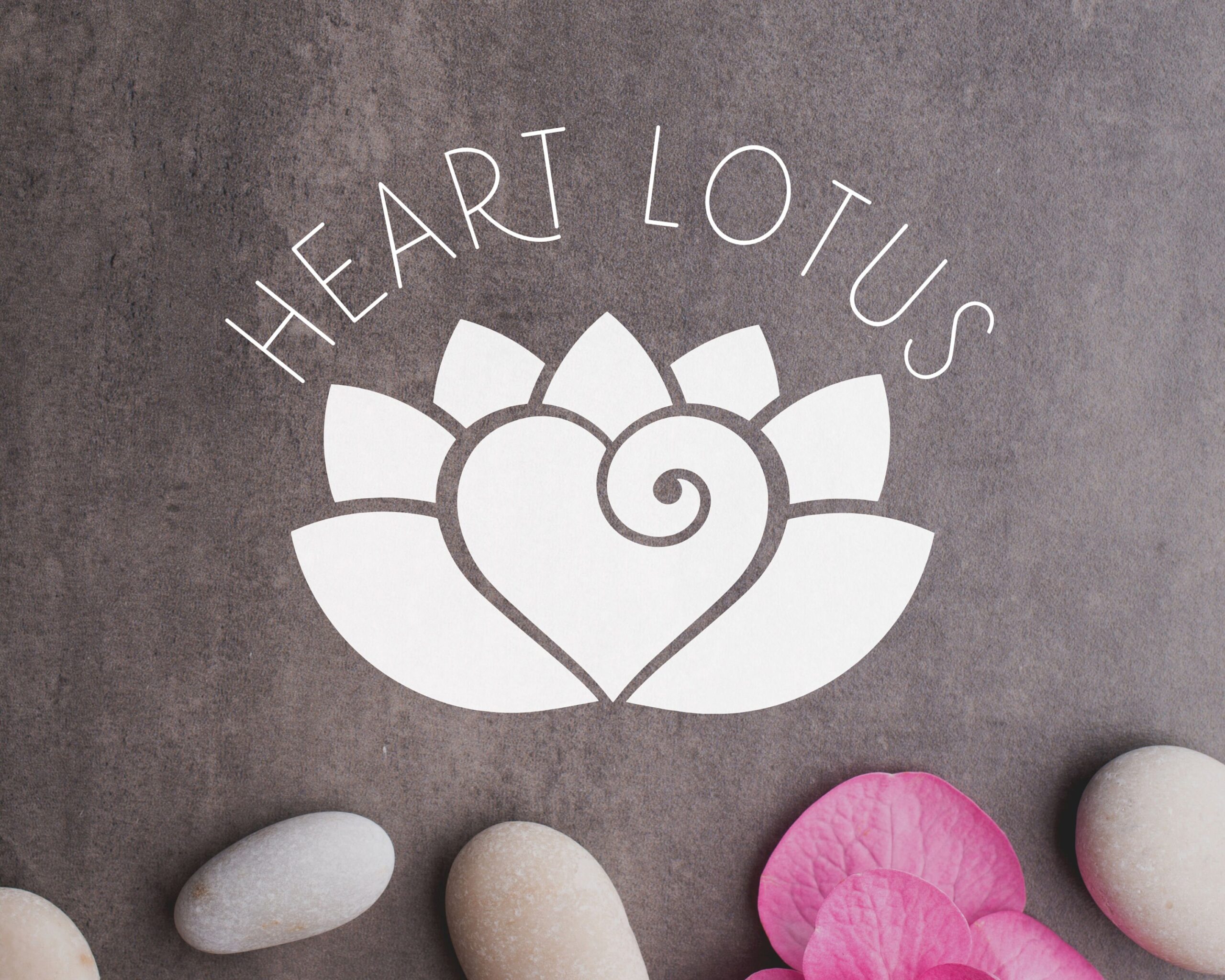 Editable Logo Template - DIY Heart Lotus, Spiritual Logo Design, Yoga Logo, Wellness Life Coaching, Psychology Logo, Lotus Flower Logo