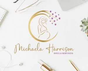 Doula Pre-made Logo Design, Circle of Life Logo, Birth-doula, Stars Logo, Belly Pregnancy, Feminine Logo, Midwife Logo, Premade Logo Designs