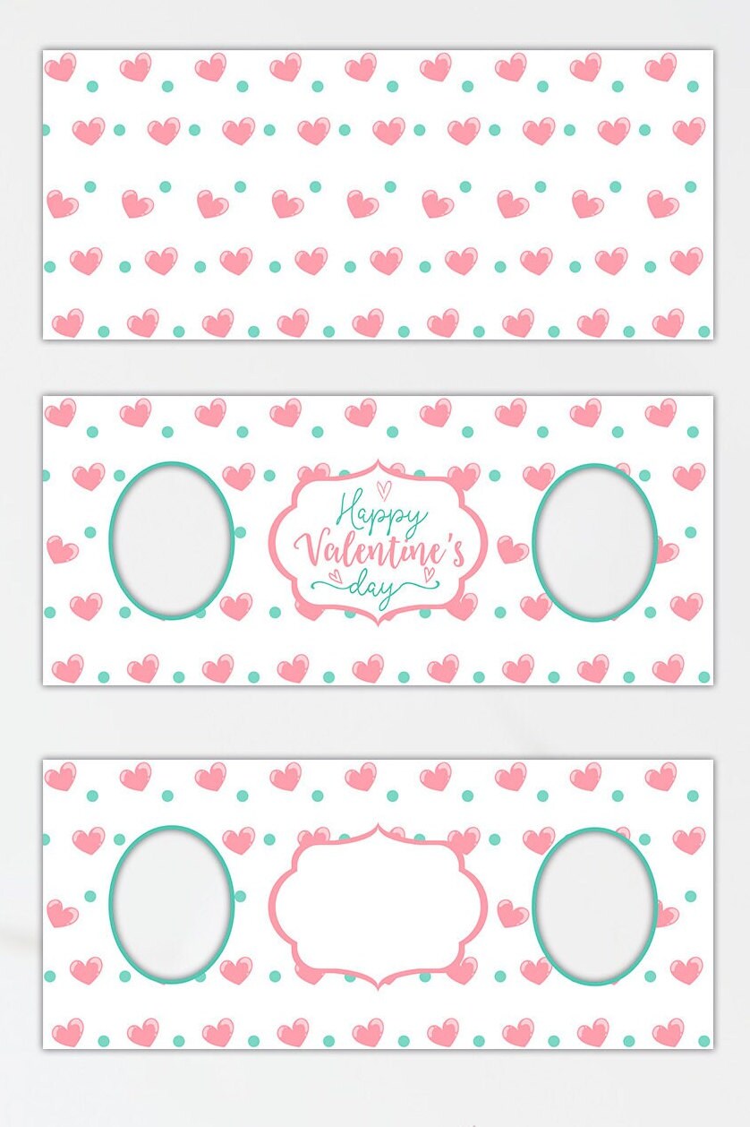 Happy Valentine's day Mug Template, Heart and dots pattern digital paper for sublimation, Transparent PNG, Centralized pdf, Instant Download