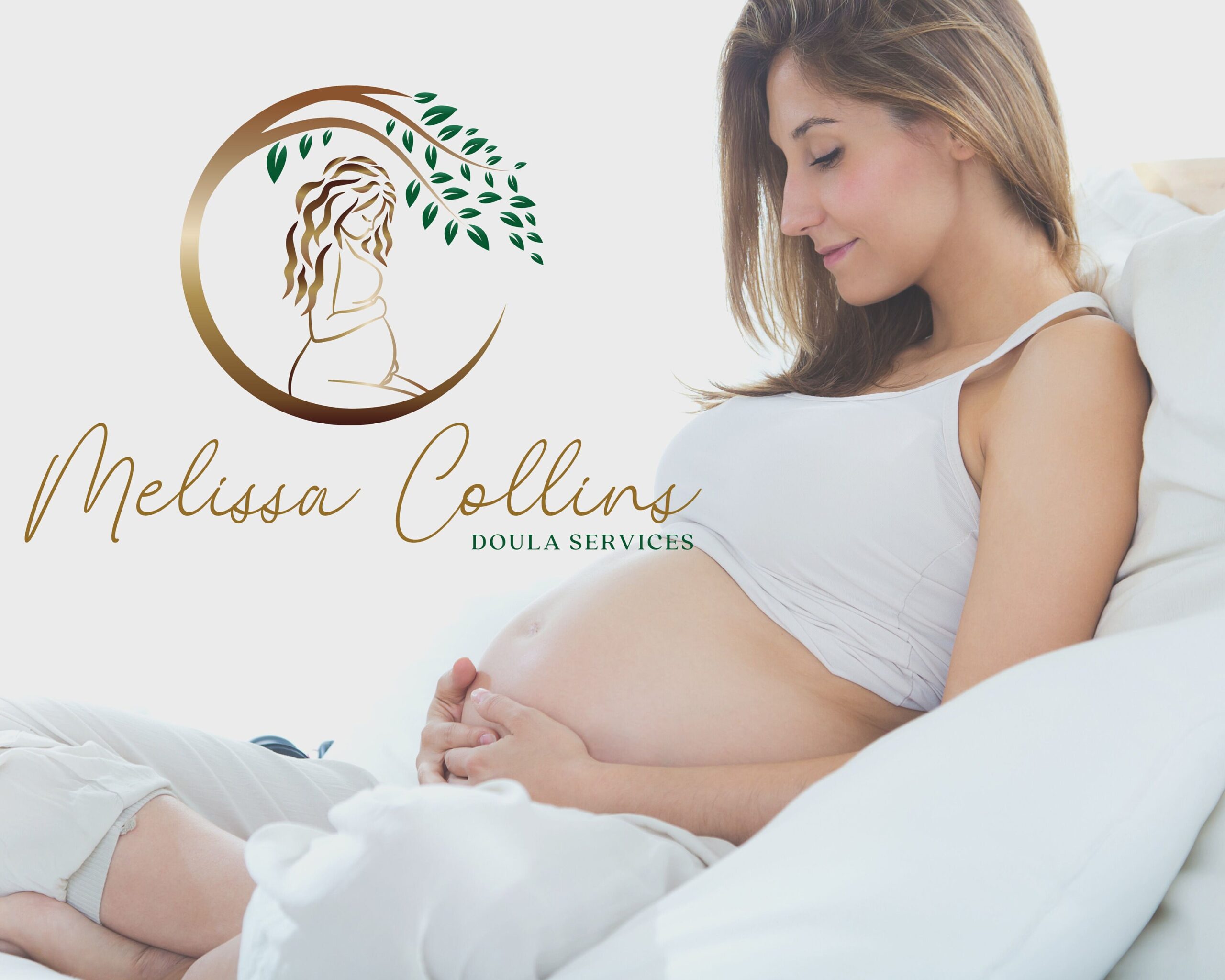Premade Logo Design, Midwife Logo, Hebamme, Midwifery, Pregnancy Logo, Birth-doula Logo, Gold and Green, Belly Pregnancy, Feminine Logo,