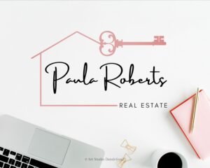 REAL ESTATE LOGO Rose Gold - Realtor Logo, Premade Broker Logo, Submark and Watermark, Logo Stamps -  High-Quality Branding for Agents