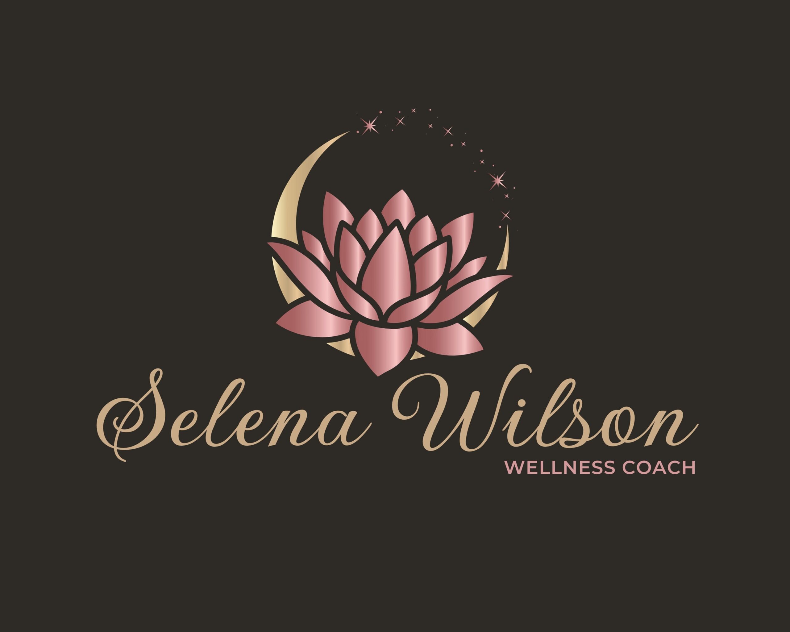 Rose Gold Moon Lotus Flower Premade Logo Design, Spa & Wellness Center, Life Coaching, Psychology Logo - I will customize this logo for you