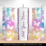 Rainbow Butterfly Tumbler