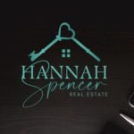 Teal Green Heart Key Signature Real Estate Logo