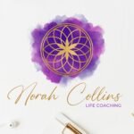 Sacred Geometry Watercolor Purple Gold Logo Design