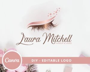 Rose Gold Lash Logo Design