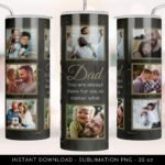 Dad Tumbler Wrap Design PNG