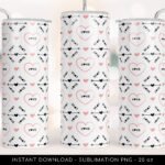 Love Heart Tumbler Pattern PNG