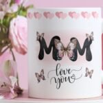 Floral Butterfly Mug Design. Transparent Png file for sublimation.