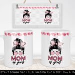 Messu Mom of Girls Mug PNG Template