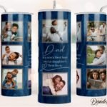 Blue Photo Grid Dad Tumbler Wrap