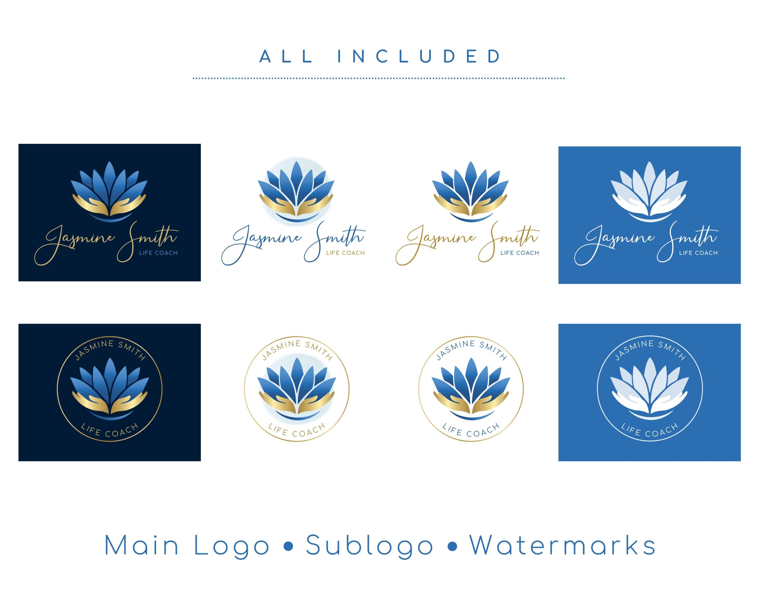 Lotus Logo Design - Blue and Gold