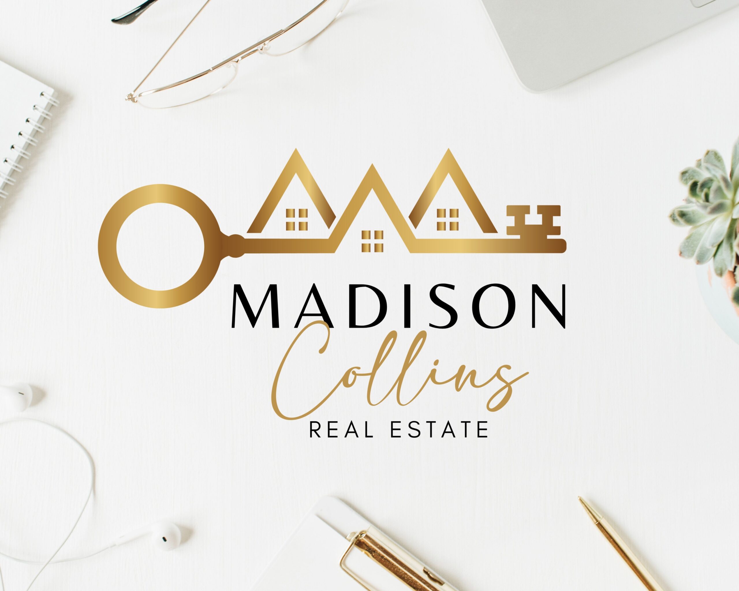 Real Estate Logo Design, House, Signature, Key, Realtor Logo, Submark and Watermarks Included, High-Quality Branding for Real Estate Agents