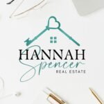 Teal Green Heart Key Signature Real Estate Logo