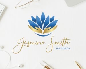 Lotus Logo Design - Blue and Gold