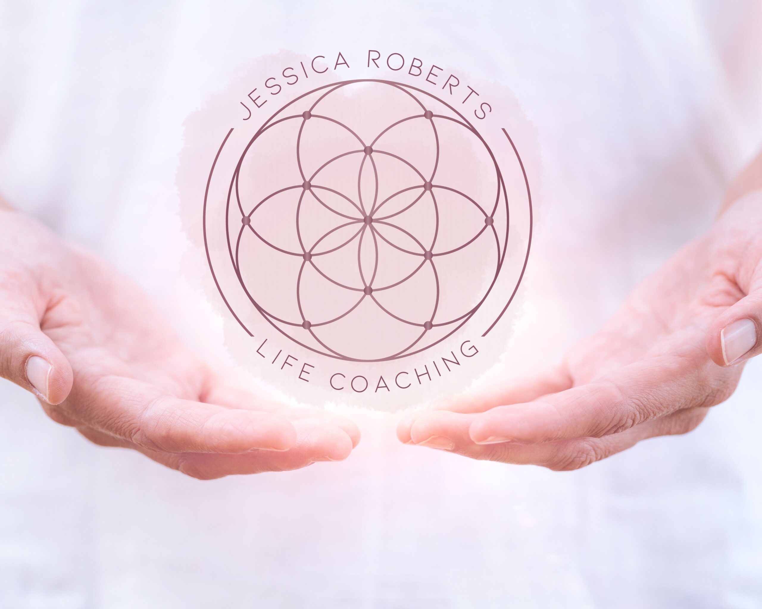Premade Logo Flower of Life Rose Gold, Sacred Geometry Logo, Geometric Art, Wellness Logo, Life Coaching Logo, Mandala Logo Stamp, Yoga Logo