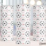 Love Heart Tumbler Pattern PNG