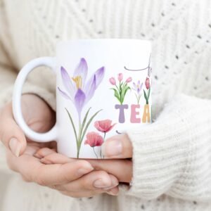Best Teacher Ever Mug Sublimation PNG File. Vintage Floral Mug PNG, Best Teacher Mug PNG, Teacher Gift Mug, Teacher Wildflowers Mug Png.